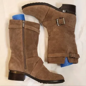 Vince Camato Walleya Moto suede boots size 8 Taupe‎
