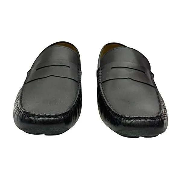 Vince Camuto Black Leather Driving Moc Pre-Owned EUC Size 14 Medium