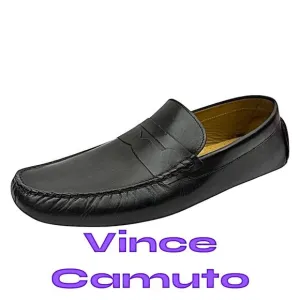 Vince Camuto Black Leather Driving Moc Pre-Owned EUC Size 14 Medium