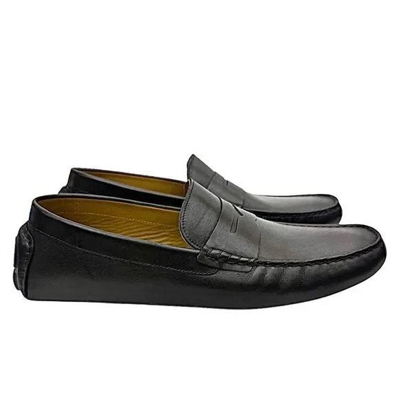 Vince Camuto Black Leather Driving Moc Pre-Owned EUC Size 14 Medium