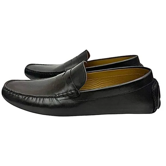 Vince Camuto Black Leather Driving Moc Pre-Owned EUC Size 14 Medium