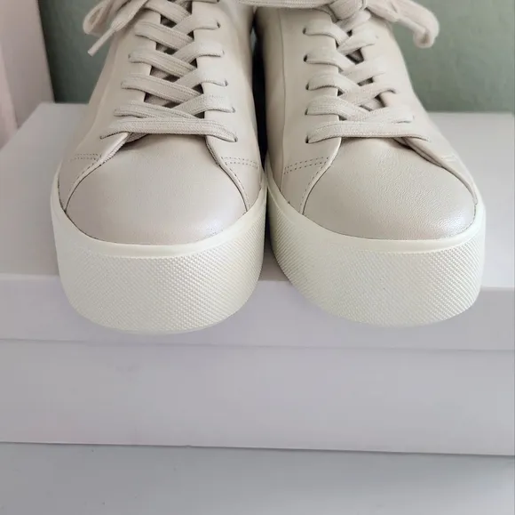 Vince Leather Platform Sneakers Women's 7