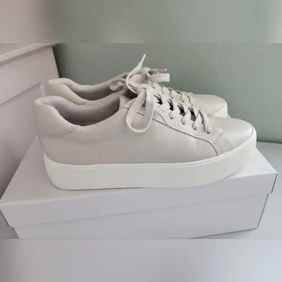 Vince Leather Platform Sneakers Women's 7