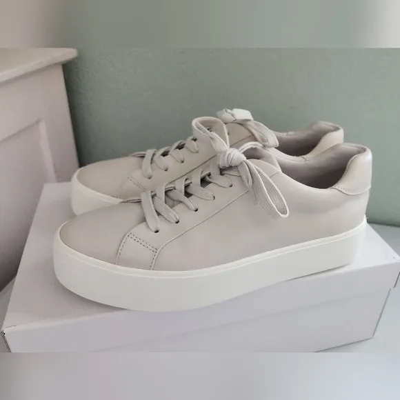 Vince Leather Platform Sneakers Women's 7