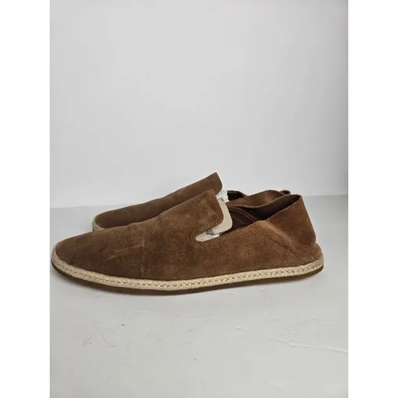 Vince Men's Tan Size 11 Easton Suede Leathers Slip On Casual Loafer Shoes
