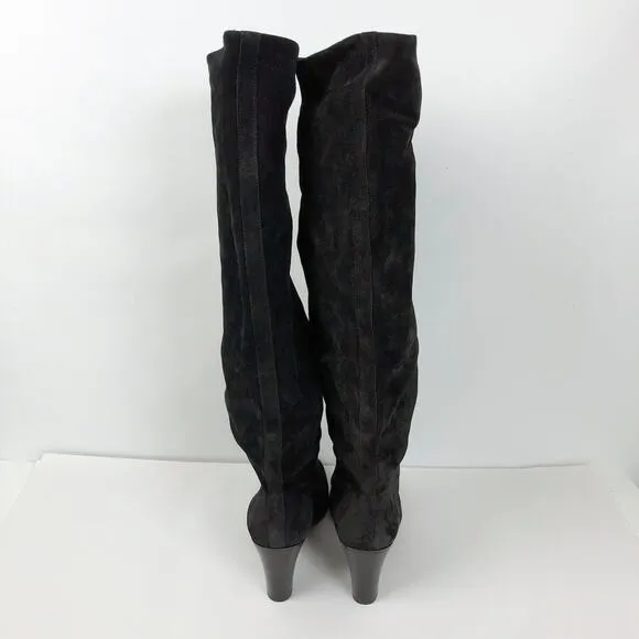 Vince Womens Casper Boots 9 Black Suede Knee High Slouchy