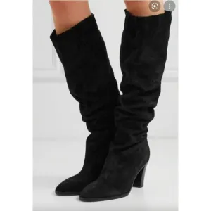 Vince Womens Casper Boots 9 Black Suede Knee High Slouchy