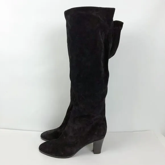 Vince Womens Casper Boots 9 Black Suede Knee High Slouchy