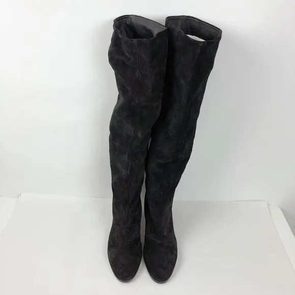 Vince Womens Casper Boots 9 Black Suede Knee High Slouchy