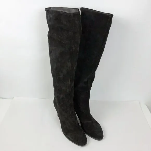 Vince Womens Casper Boots 9 Black Suede Knee High Slouchy