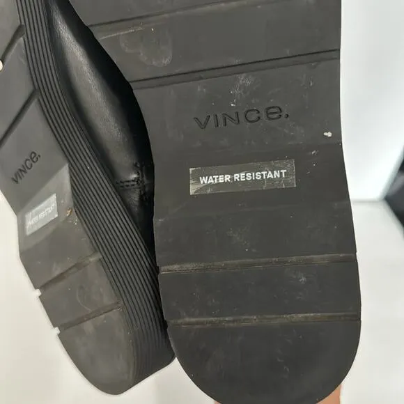 Vince Women’s Leather Black Boots Size 7 Water Resistant