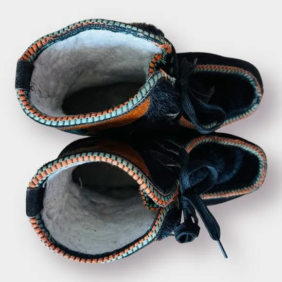 Vintage 70s Suede Patchwork Boots