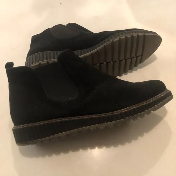 Vintage BRUNATE Black Suede Chelsea Boots
