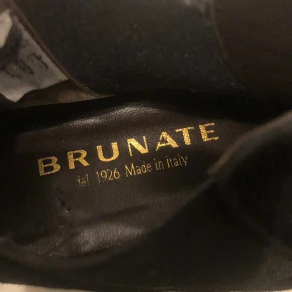 Vintage BRUNATE Black Suede Chelsea Boots