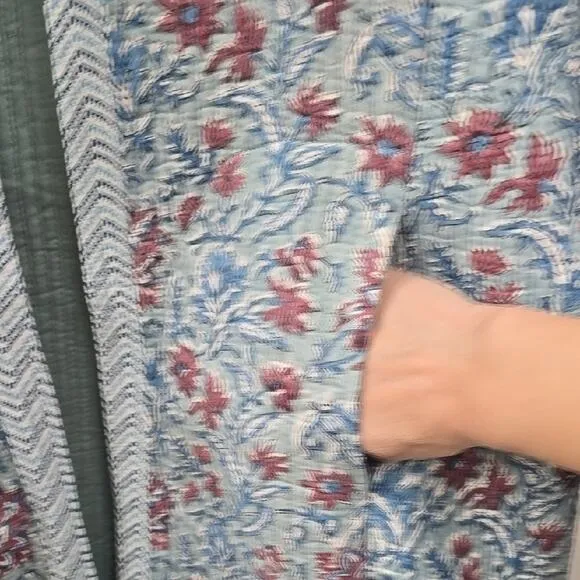 Vintage Canvas Quilted Fashion Floral Open Jacket