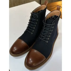 Vintage Foundry Co.‎ Men's Lace Up Casual Boots Blue/ Brown NEW Size 7.5 VF1268A