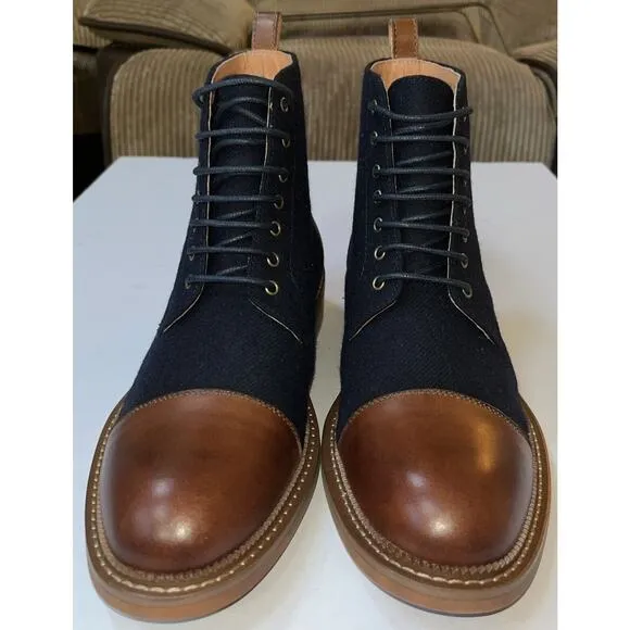 Vintage Foundry Co.‎ Men's Lace Up Casual Boots Blue/ Brown NEW Size 7.5 VF1268A