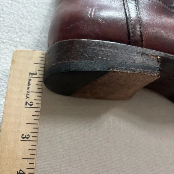Vintage Frye Leather Boots Tall Chestnut Mahogany Knee High Leather Sz8.5