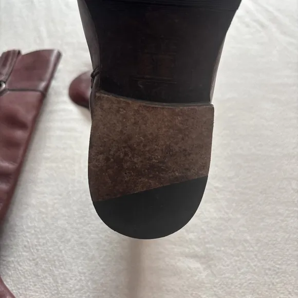 Vintage Frye Leather Boots Tall Chestnut Mahogany Knee High Leather Sz8.5