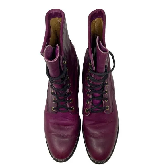 VINTAGE Justin Roper Style L0576 Boots in Dark Fuschia SIze 8.5