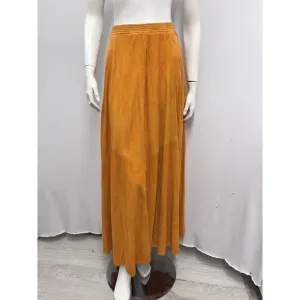 Vintage Long Suede Skirt Camille 80's Bal Harbour Shops Boutique Orange‎ Honey L