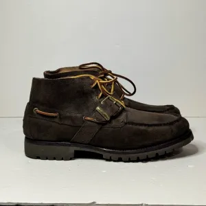 Vintage Men's Polo Ralph Lauren Rumford Ankle Boots Size 10D Brown Suede Buckle