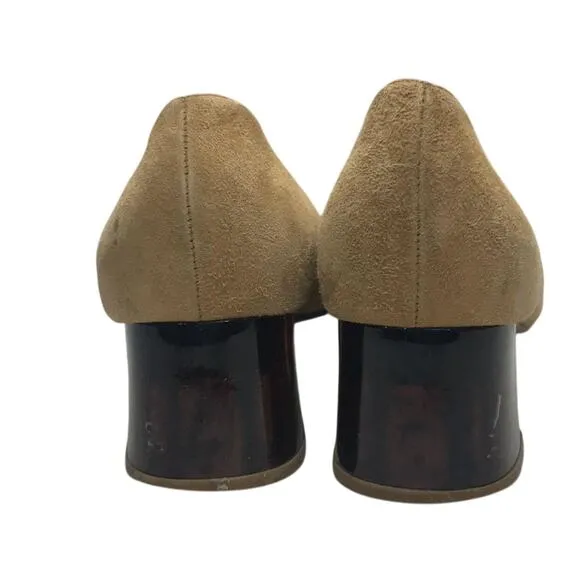 Vintage Moschino Tan Suede Heels with Heart Detail Size 39 - Ultra Rare