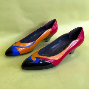 Vintage multicolored Barefoot Originals all leather shoes