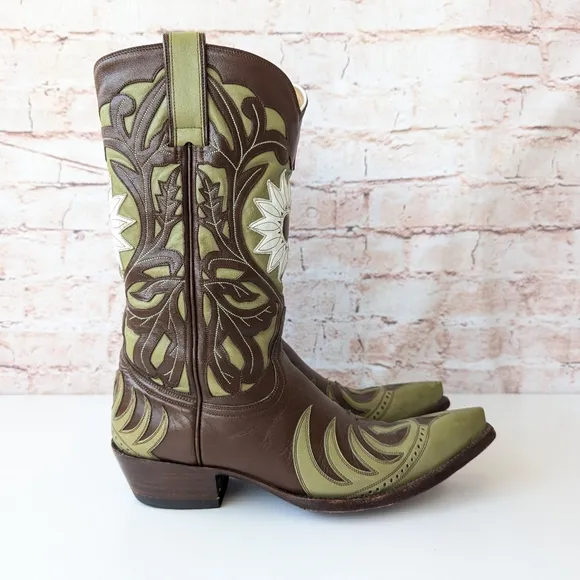 Vintage Old Gringo Leather Cowboy Boots Sunflower Women's