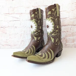 Vintage Old Gringo Leather Cowboy Boots Sunflower Women's