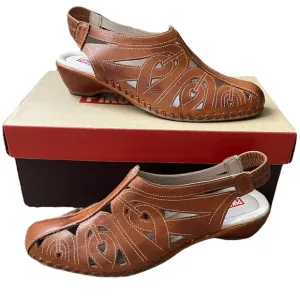 Vintage Pikolinois Leather Slingback Heeled Sandals Shoes (size 41)