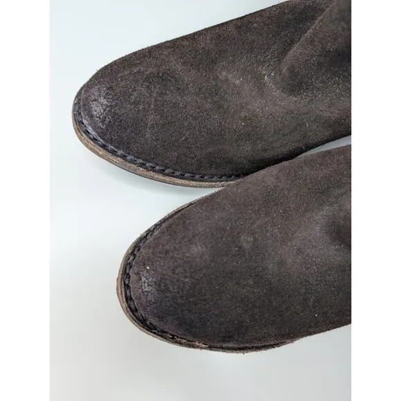 Vintage Shoe Company Sz 9.5 &quot;Luisa&quot; Brown Suede Leather short Boot USA Studded