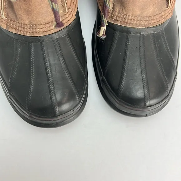 Vintage Sorel Bighorn Boots Made In Canada Brown Leather Winter Snow Mens 9