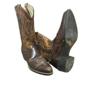Vintage Texas Brand Cowboy Boots Mens US 10 Leather Style 1011 Western Brown