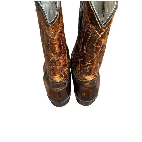 Vintage Texas Brand Cowboy Boots Mens US 10 Leather Style 1011 Western Brown