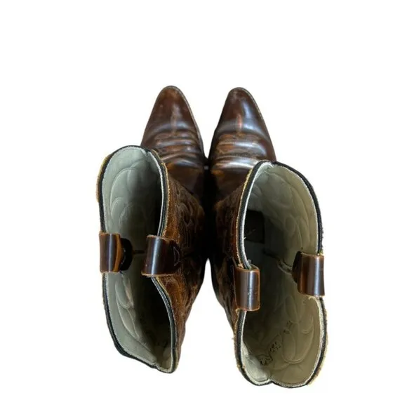 Vintage Texas Brand Cowboy Boots Mens US 10 Leather Style 1011 Western Brown