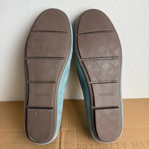 Vionic Debbie Arch Support Moccasin Loafer Shoes Blue Suede Womens 10
