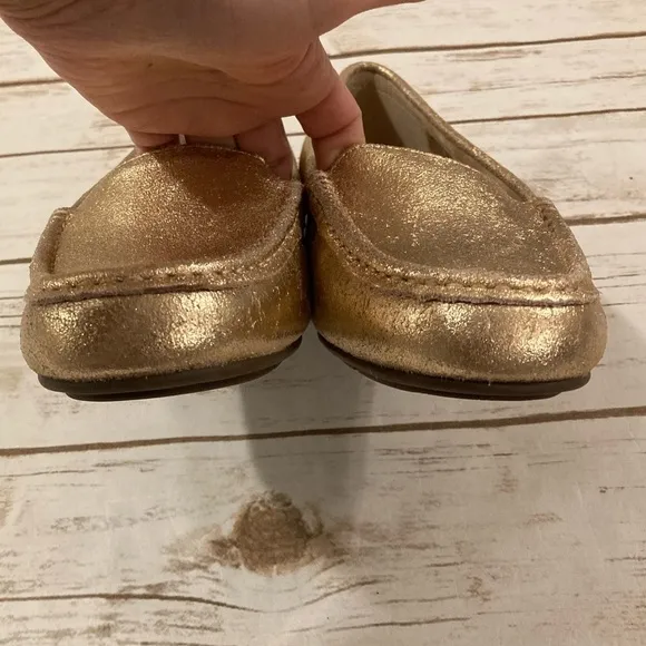 Vionic Debbie Metallic Leather Loafer Slip On Shoes-Rose Gold-9.5 W/M US