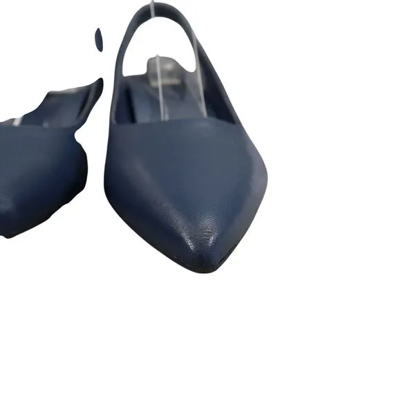 Vionic Shoes Women 5 Pump Kitten Heel Slingback Fashion Career Navy Leather Ziva