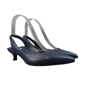 Vionic Shoes Women 5 Pump Kitten Heel Slingback Fashion Career Navy Leather Ziva