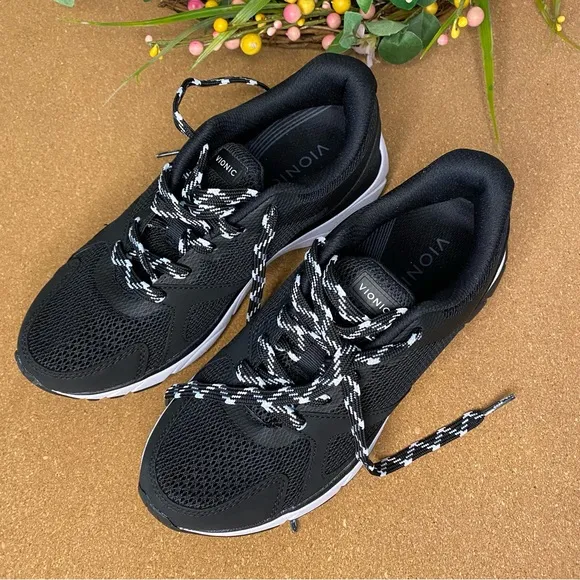 VIONIC Womens Sneakers Tokio Black Fitness Walking Shoes Athletics Size 6.5