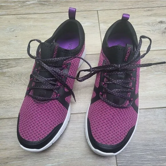 Vionic Women's Alma Sneaker women's size 9.5 black purple pink