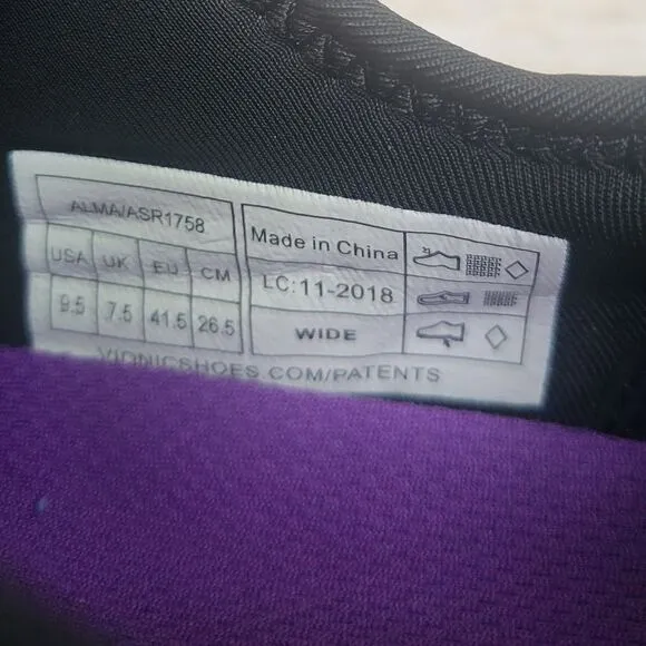 Vionic Women's Alma Sneaker women's size 9.5 black purple pink