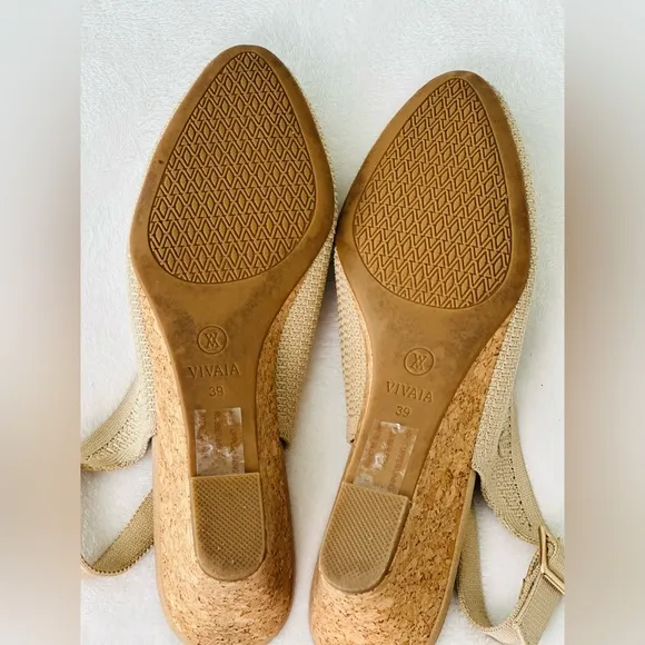 VIVAIA Almond-Toe Slingback Wedge Sandals (Tamia Slingback) Euro Size 39 US 8