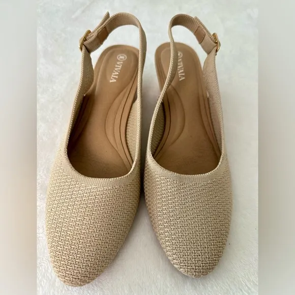 VIVAIA Almond-Toe Slingback Wedge Sandals (Tamia Slingback) Euro Size 39 US 8
