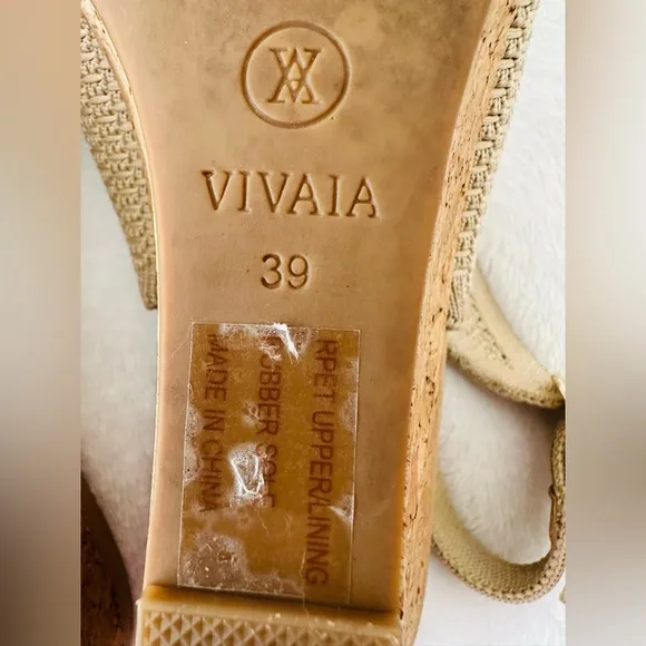 VIVAIA Almond-Toe Slingback Wedge Sandals (Tamia Slingback) Euro Size 39 US 8
