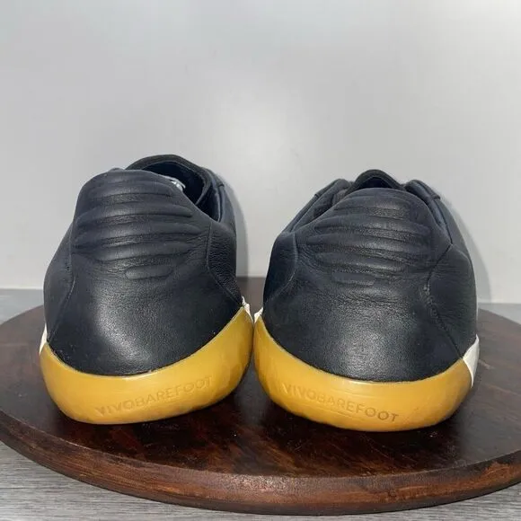 Vivobarefoot Mens 13 US 47 EU Trainers Geo Court II Black Leather Shoes Sneaker
