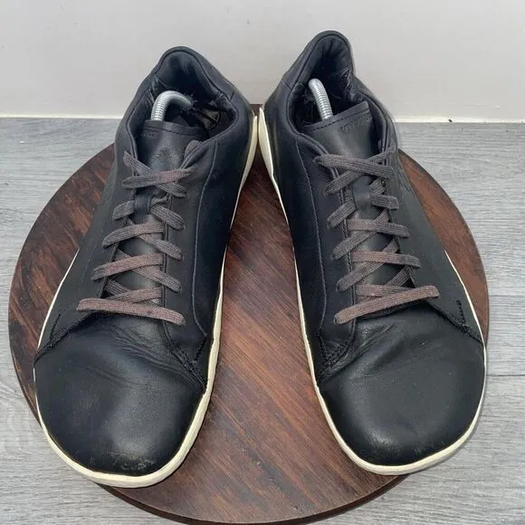 Vivobarefoot Mens 13 US 47 EU Trainers Geo Court II Black Leather Shoes Sneaker