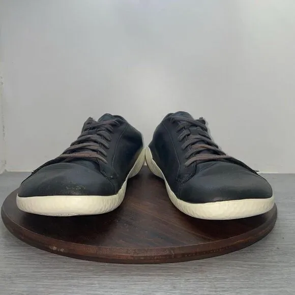 Vivobarefoot Mens 13 US 47 EU Trainers Geo Court II Black Leather Shoes Sneaker