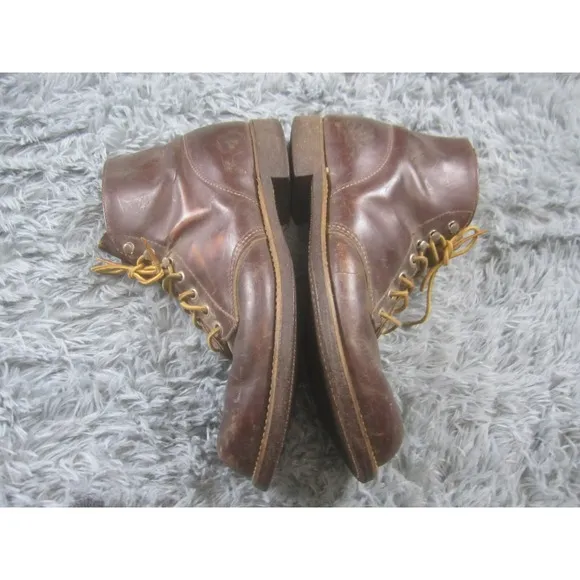 VTG Red Wing Shoes Mens 11B Brown Leather Chukka Lace Up Boots Casual Cork Sole